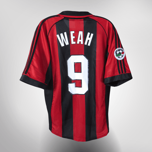 Vintage AC Milan 1998-2000 Home football shirt with Weah 9 print, size M | Nostalgic Football Shirts