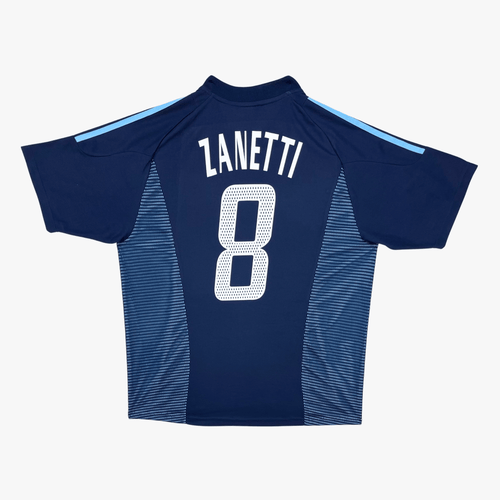 Vintage Argentina 2002-2004 Away football shirt with Zanetti 8 print, size L | Nostalgic Football Shirts
