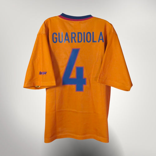 Vintage Barcelona 1998-1999 Away football shirt with Guardiola 4 print, size L | Nostalgic Football Shirts