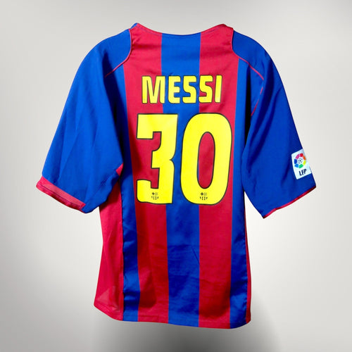 Vintage Barcelona 2004-2005 Home football shirt with Messi 30 print, size XL | Nostalgic Football Shirts