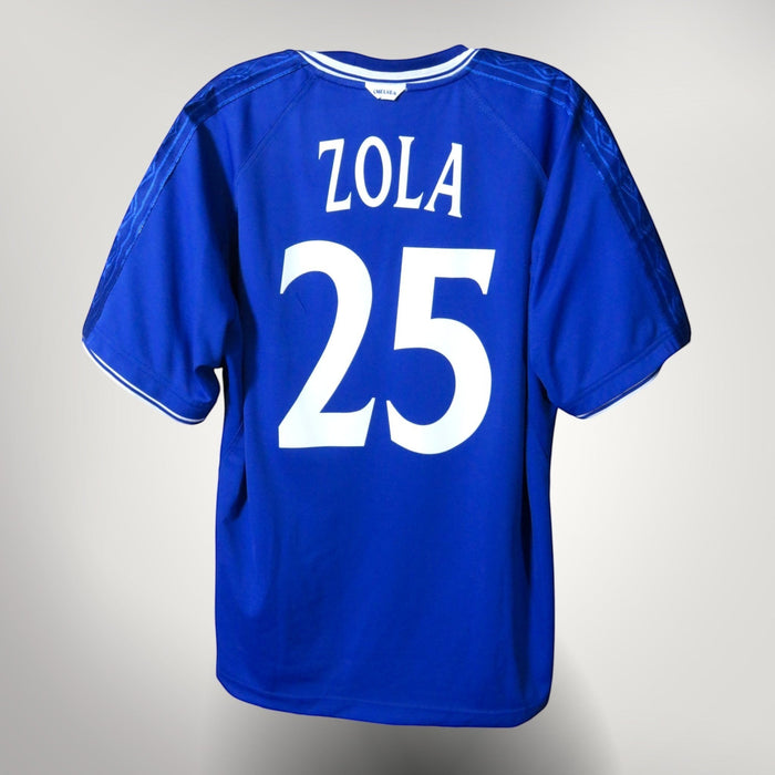 Vintage Chelsea 1999-2001 Home football shirt with Zola 25 print, size L | Nostalgic Football Shirts