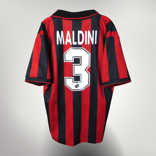 Vintage AC Milan 1995-1996 Home football shirt with Maldini 3 print, size XL | Nostalgic Football Shirts