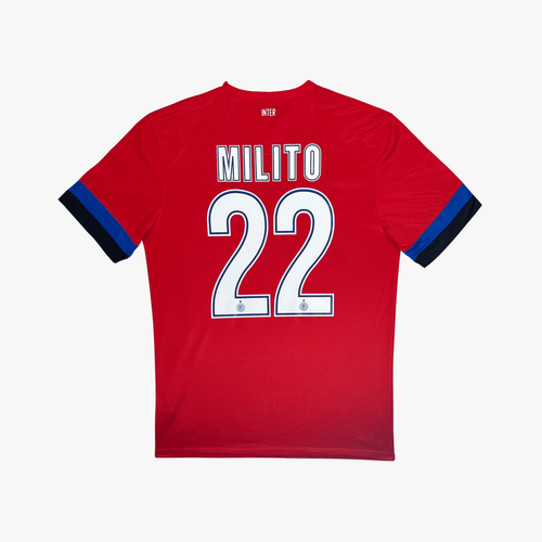 Vintage Inter Milan 2012-2013 Away football shirt with Milito 22 print, size M | Nostalgic Football Shirts