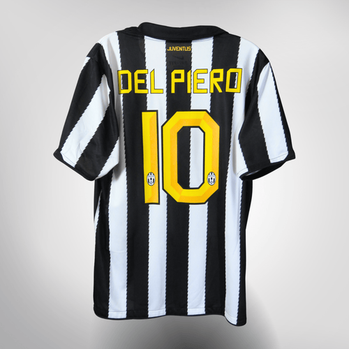 Vintage Juventus 2010-2011 Home football shirt with Del Piero print, size L | Nostalgic Football Shirts