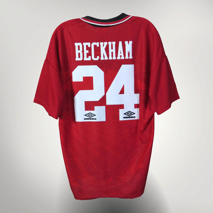 Manchester United 1994-1996 Home shirt, Beckham 24, Umbro, size XL | Nostalgic Football Shirts