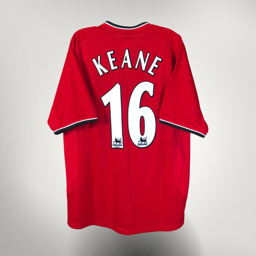 Vintage Manchester United 2000-2002 Home football shirt with Keane 16 print, size L | Nostalgic Football Shirts