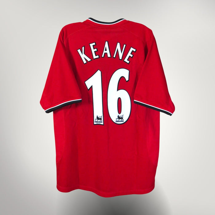 Vintage Manchester United 2000-2002 Home football shirt with Keane 16 print, size L | Nostalgic Football Shirts