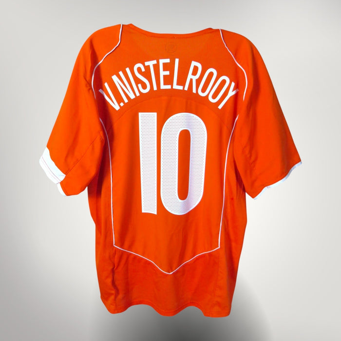 Vintage Netherlands 2004-2006 Home football shirt with Van Nistelrooy 10 print, size M, product code 116606 | Nostalgic Football Shirts