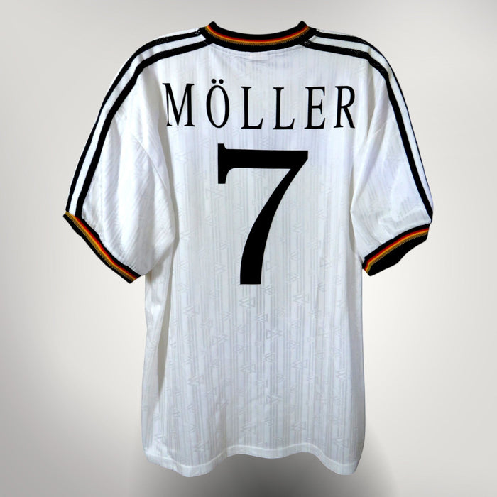 Nostalgic Football Shirts Duitsland 1996-98 thuisshirt wit met Moller nummer 7 op de achterkant