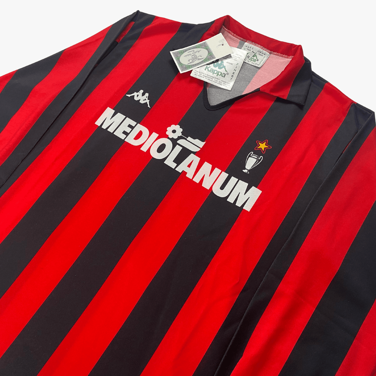 Retro AC Milan 1989-1990 football jersey by Kappa, size XL | Nostalgic Football Shirts