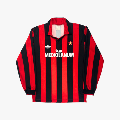 Vintage AC Milan 1991-1992 Home longsleeve football shirt, size L | Nostalgic Football Shirts