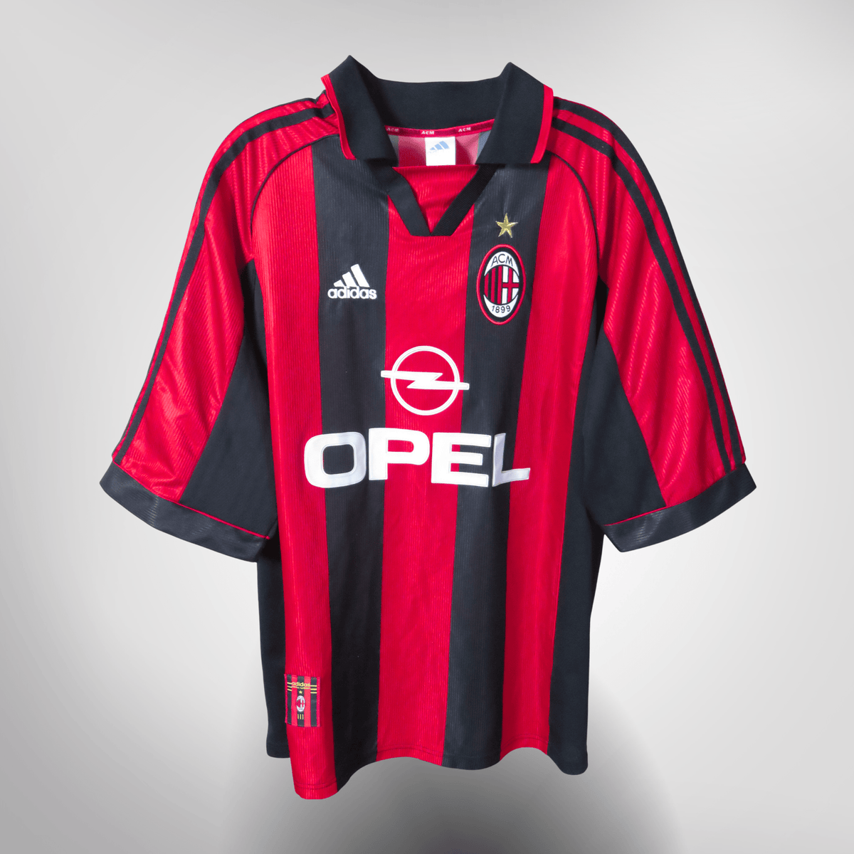 Authentic Adidas AC Milan 1998-2000 Home shirt, Maldini 3 on the back, size XL | Nostalgic Football Shirts