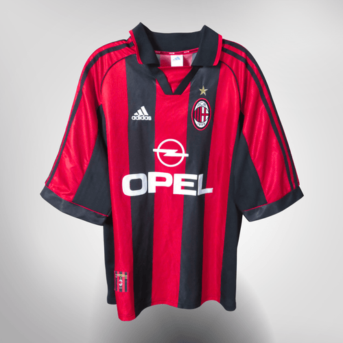Authentic Adidas AC Milan 1998-2000 Home shirt, Maldini 3 on the back, size XL | Nostalgic Football Shirts
