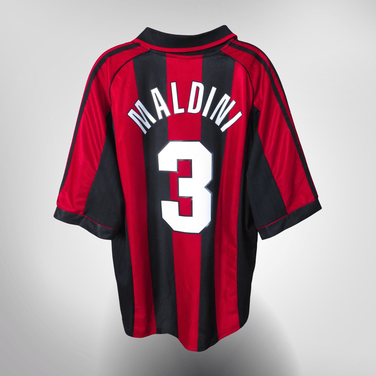 Vintage AC Milan 1998-2000 Home football shirt with Maldini 3 print, size XL | Nostalgic Football Shirts