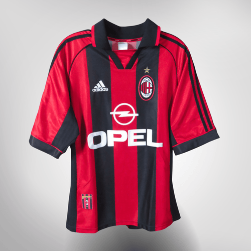 Authentic Adidas AC Milan 1998-2000 Home shirt, Weah 9 on the back, size M | Nostalgic Football Shirts