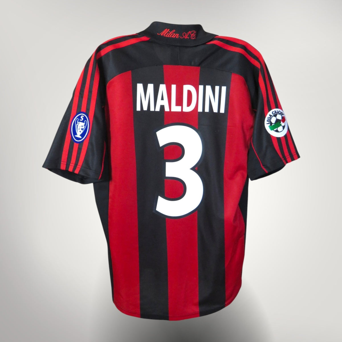 Vintage AC Milan 2000-2002 Home football shirt with Maldini 3 print, size S, product code 685348 | Nostalgic Football Shirts