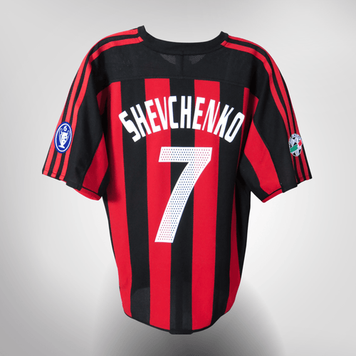 Vintage AC Milan 2003-2004 Home football shirt with Shevchenko 7 print, size M | Nostalgic Football Shirts