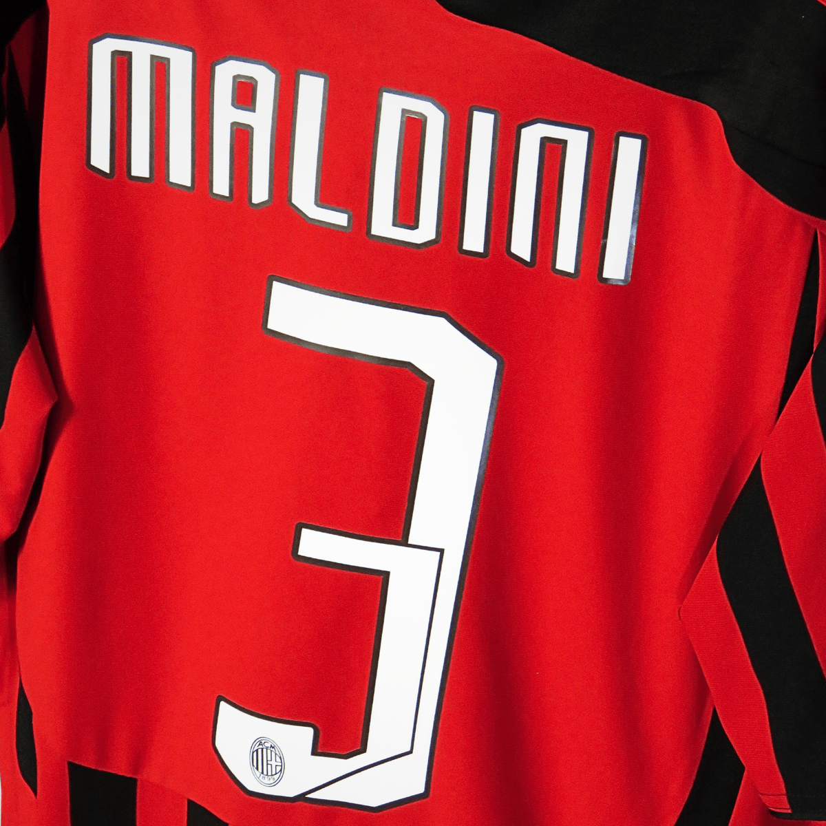 Retro AC Milan 2007-2008 Home football jersey by Adidas, Maldini 3, size L | Nostalgic Football Shirts