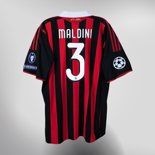 Vintage AC Milan 2009-2010 Home football shirt with Maldini 3 print, size XL, product code E84210 | Nostalgic Football Shirts