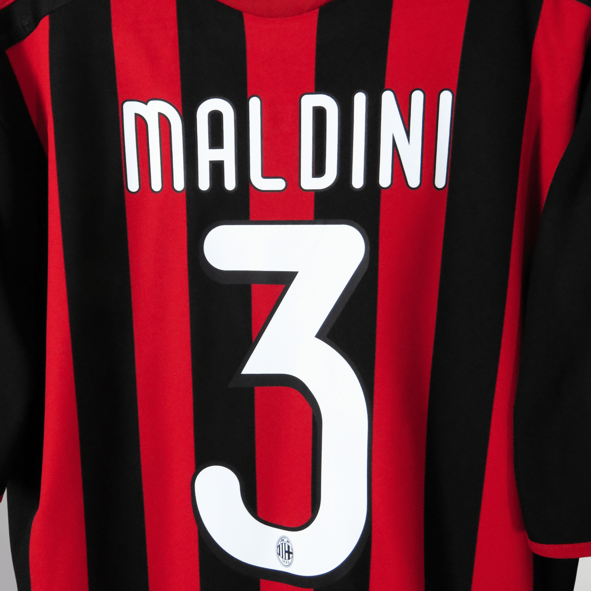 Retro AC Milan 2009-2010 Home football jersey by Adidas, Maldini 3, size M | Nostalgic Football Shirts