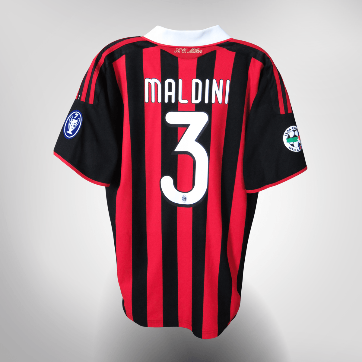 Vintage AC Milan 2009-2010 Home football shirt with Maldini 3 print, size M | Nostalgic Football Shirts
