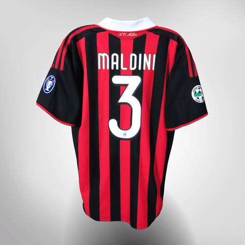 Vintage AC Milan 2009-2010 Home football shirt with Maldini 3 print, size M, product code E84210 | Nostalgic Football Shirts