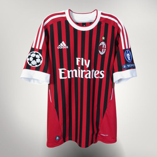 Authentic Adidas AC Milan 2011-2012 Home shirt, Ibrahimovic 11 on the back, size M, product code V13457 | Nostalgic Football Shirts