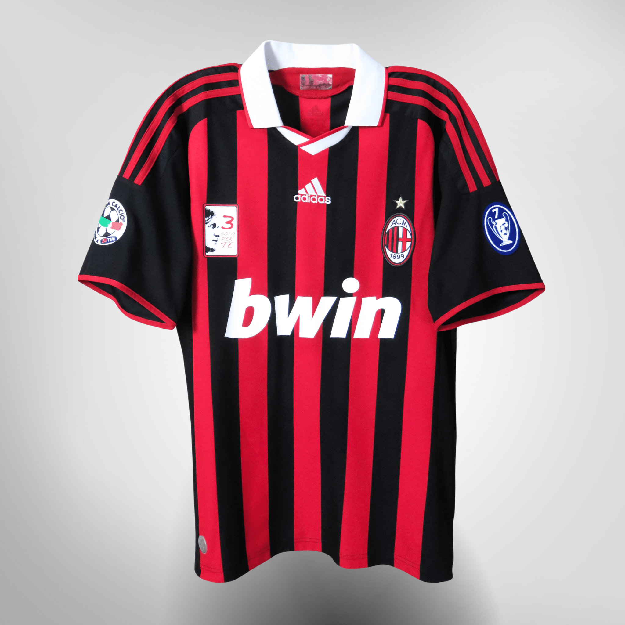 AC Milan 2009-10 Home Maldini #3 'Solo Per Te' Shirt M