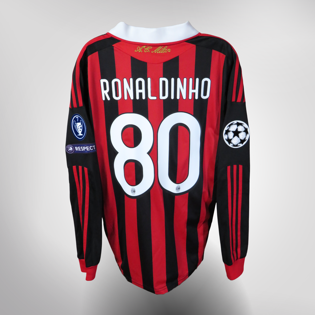 AC Milan 2009-10 Home Ronaldinho #80 Shirt L