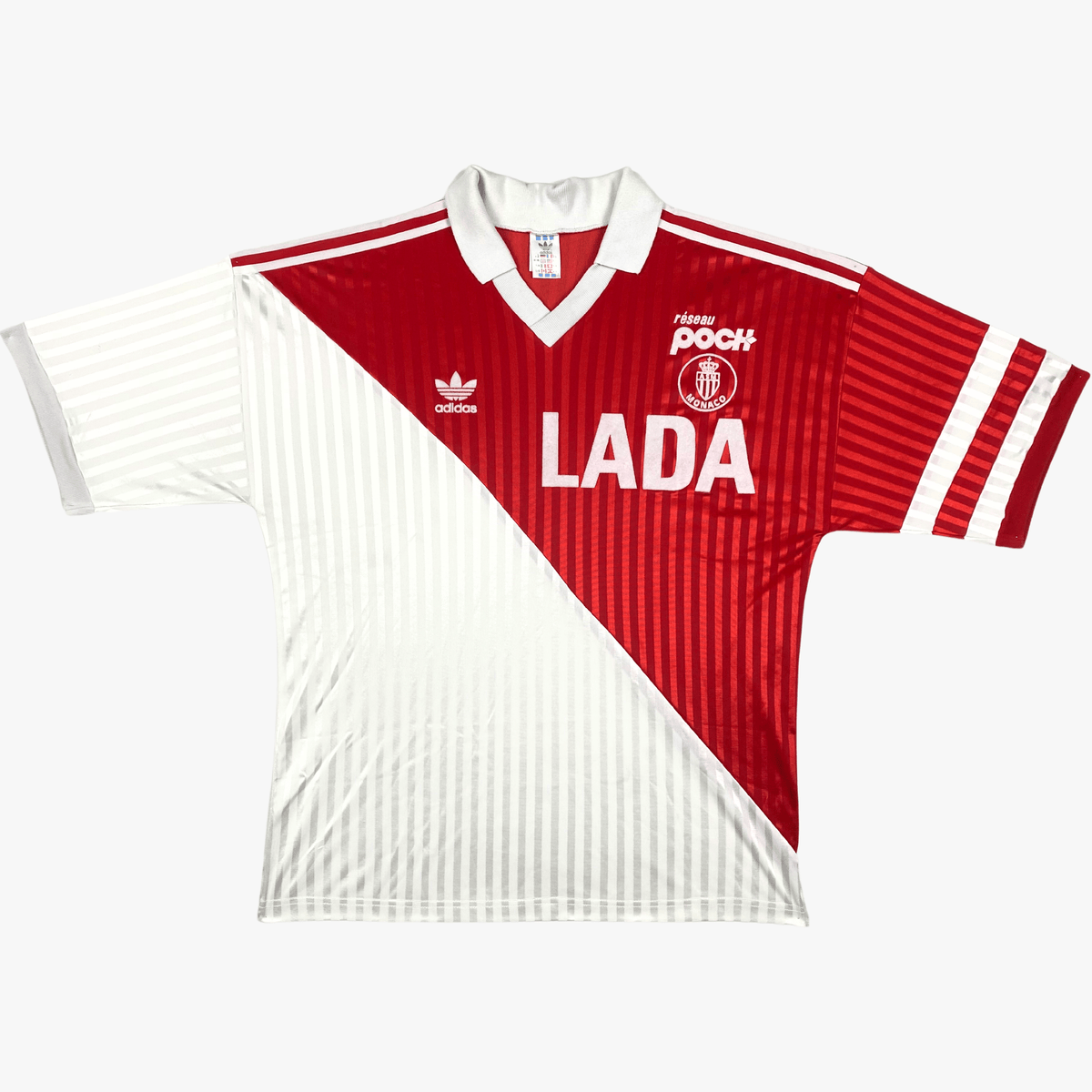 Vintage AS Monaco 1990-1991 Home football shirt, size L | Nostalgic Football Shirts