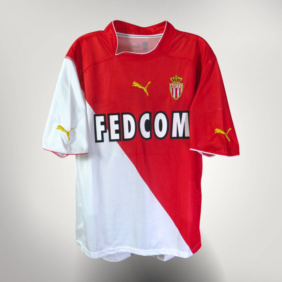 Authentic Puma AS Monaco 2003-2004 Home shirt, Zikos 15 on the back, size XXL | Nostalgic Football Shirts