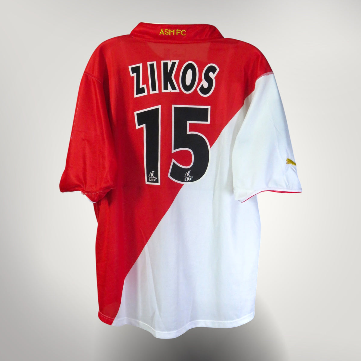 Vintage AS Monaco 2003-2004 Home football shirt with Zikos 15 print, size XXL | Nostalgic Football Shirts