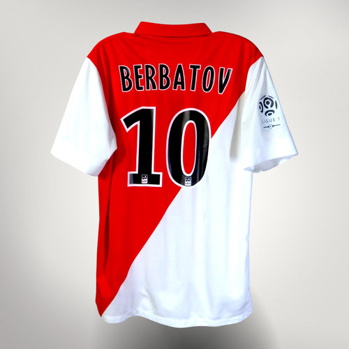 Vintage AS Monaco 2014-2015 Home football shirt with Berbatov 10 print, size L | Nostalgic Football Shirts