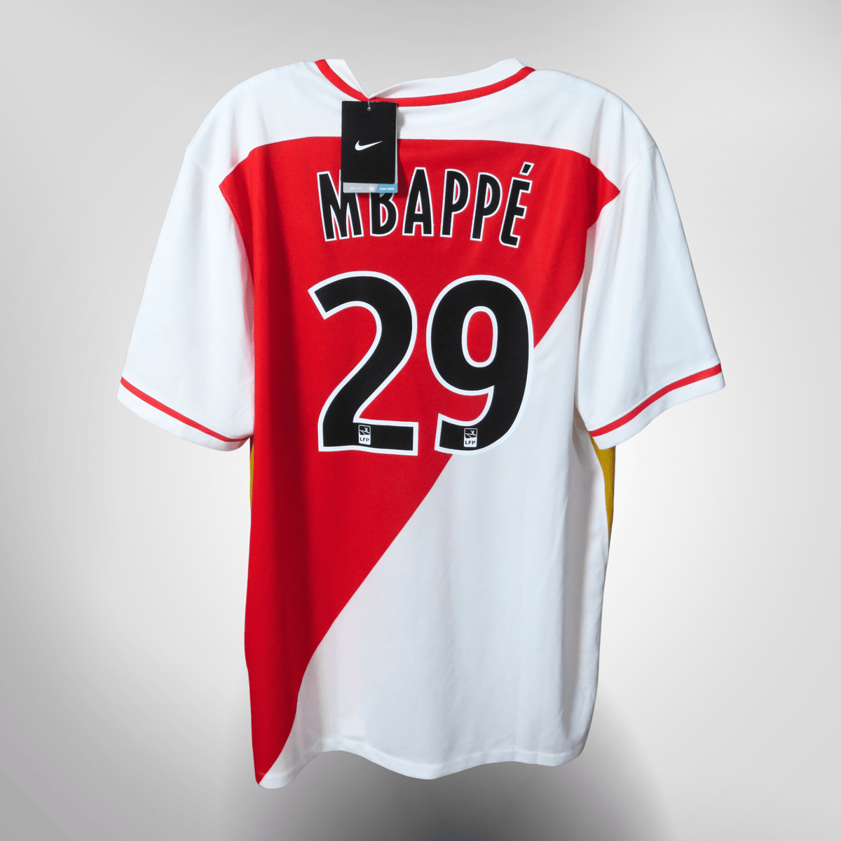 Vintage AS Monaco 2016-2017 Home football shirt with Mbappé print, size XL, brand new with tags | Nostalgic Football Shirts