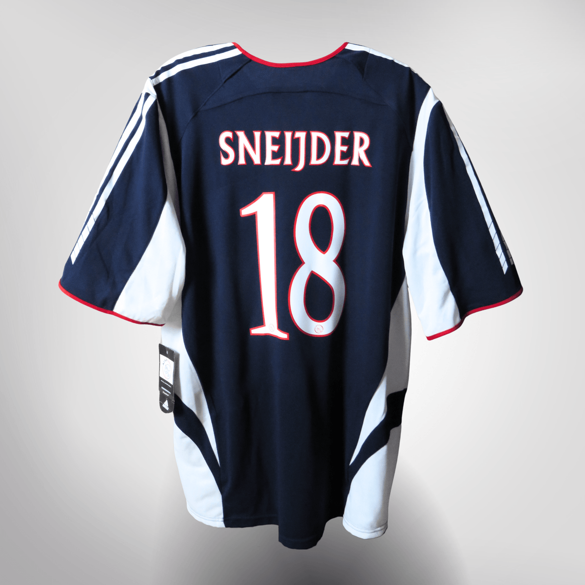 Vintage Ajax 2005-2006 Away football shirt with Sneijder 18 print, size XXL, brand new with tags | Nostalgic Football Shirts