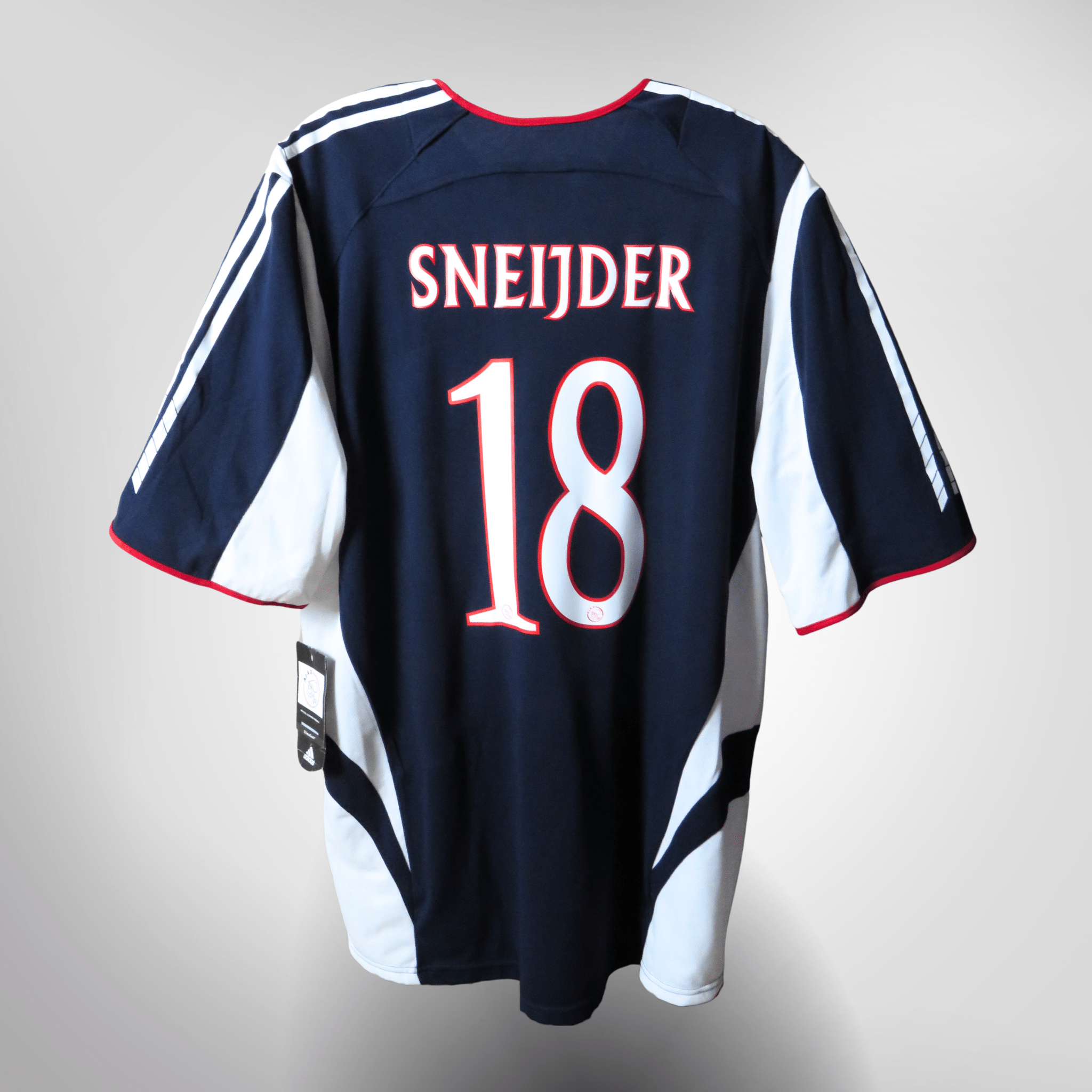 Vintage Ajax 2005-2006 Away football shirt with Sneijder 18 print, size XXL, brand new with tags | Nostalgic Football Shirts