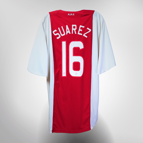 Vintage Ajax 2008-2009 Home football shirt with Suarez 16 print, size XL, product code 50336 | Nostalgic Football Shirts