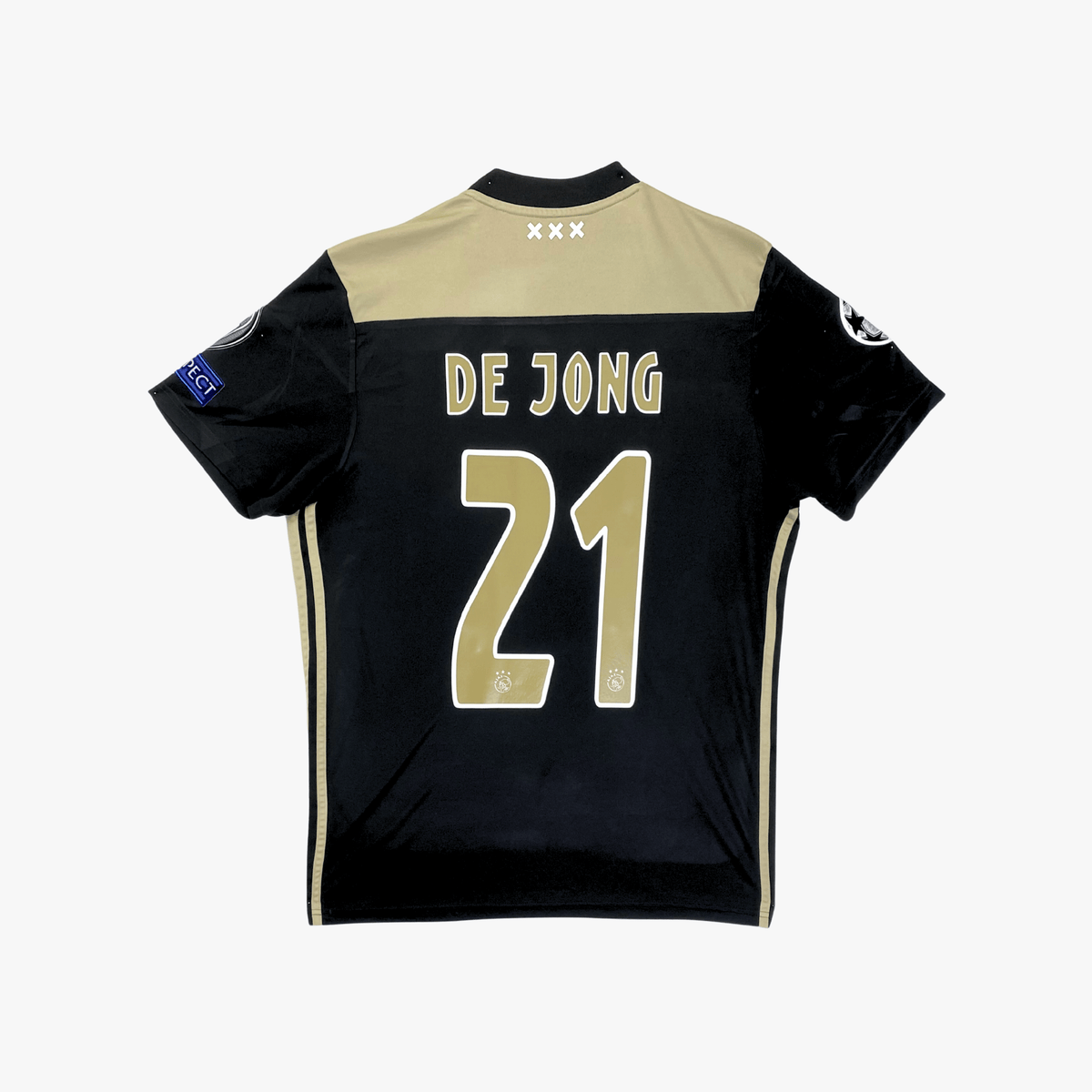 Vintage Ajax 2018-2019 Away football shirt with De Jong 21 print, size M | Nostalgic Football Shirts