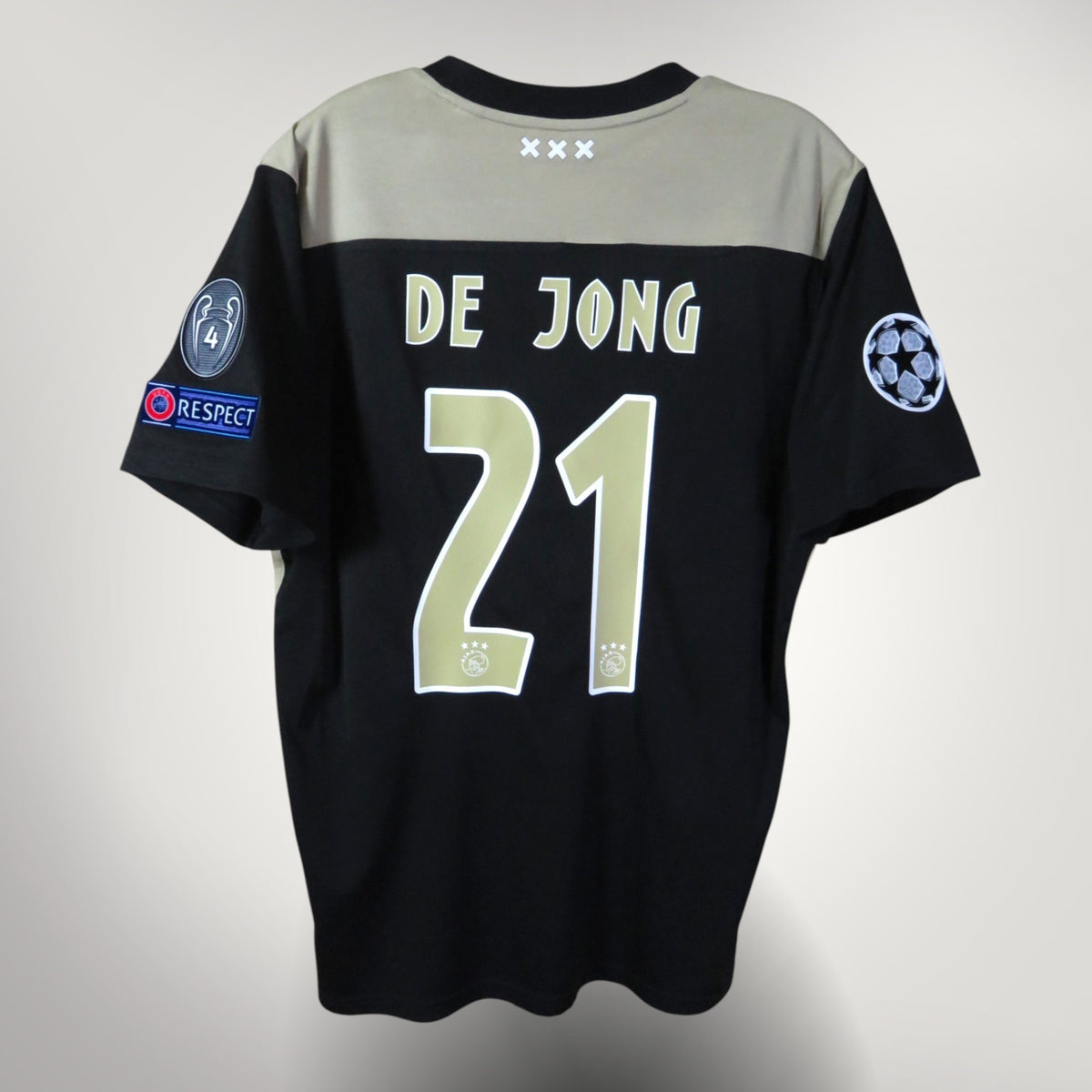 Authentic Adidas Ajax 2018-2019 Away full kit, De Jong 21 on the back, size L | Nostalgic Football Shirts