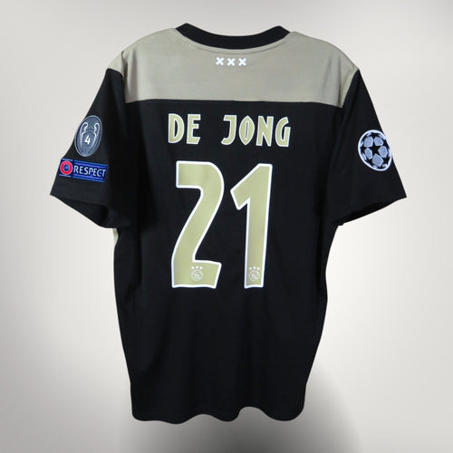 Authentic Adidas Ajax 2018-2019 Away full kit, De Jong 21 on the back, size L, product code CF5468 | Nostalgic Football Shirts