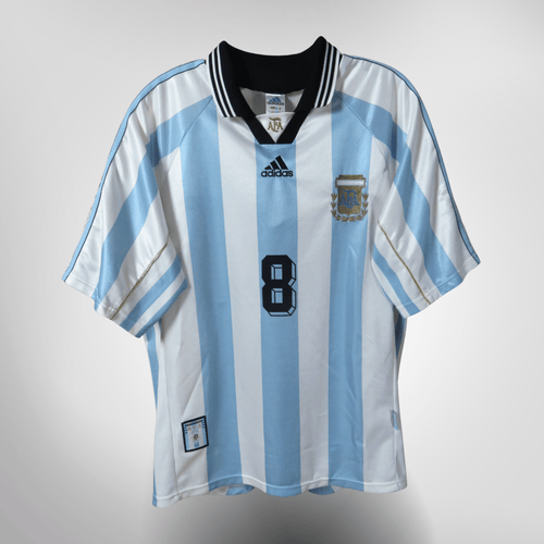 Authentic Adidas Argentina 1998-2000 Home shirt, Simeone 8 on the back, size L | Nostalgic Football Shirts