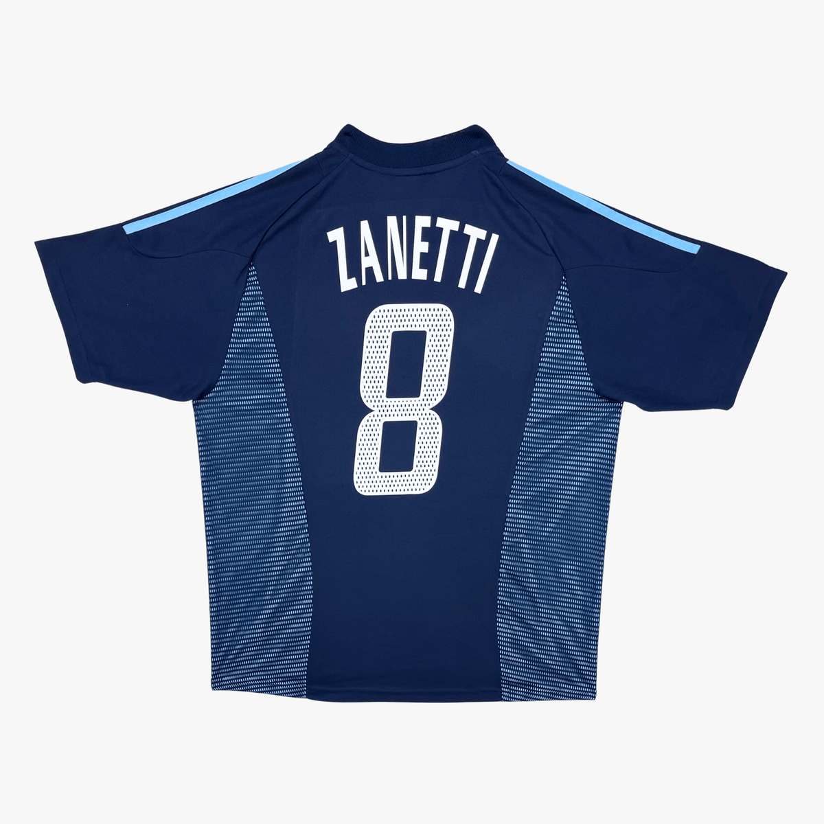 Vintage Argentina 2002-2004 Away football shirt with Zanetti 8 print, size L | Nostalgic Football Shirts