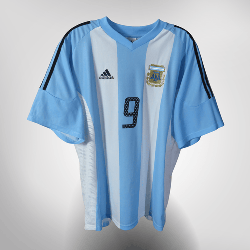 Authentic Adidas Argentina 2002-2004 Home shirt, Batistuta 9 on the back, size XL | Nostalgic Football Shirts