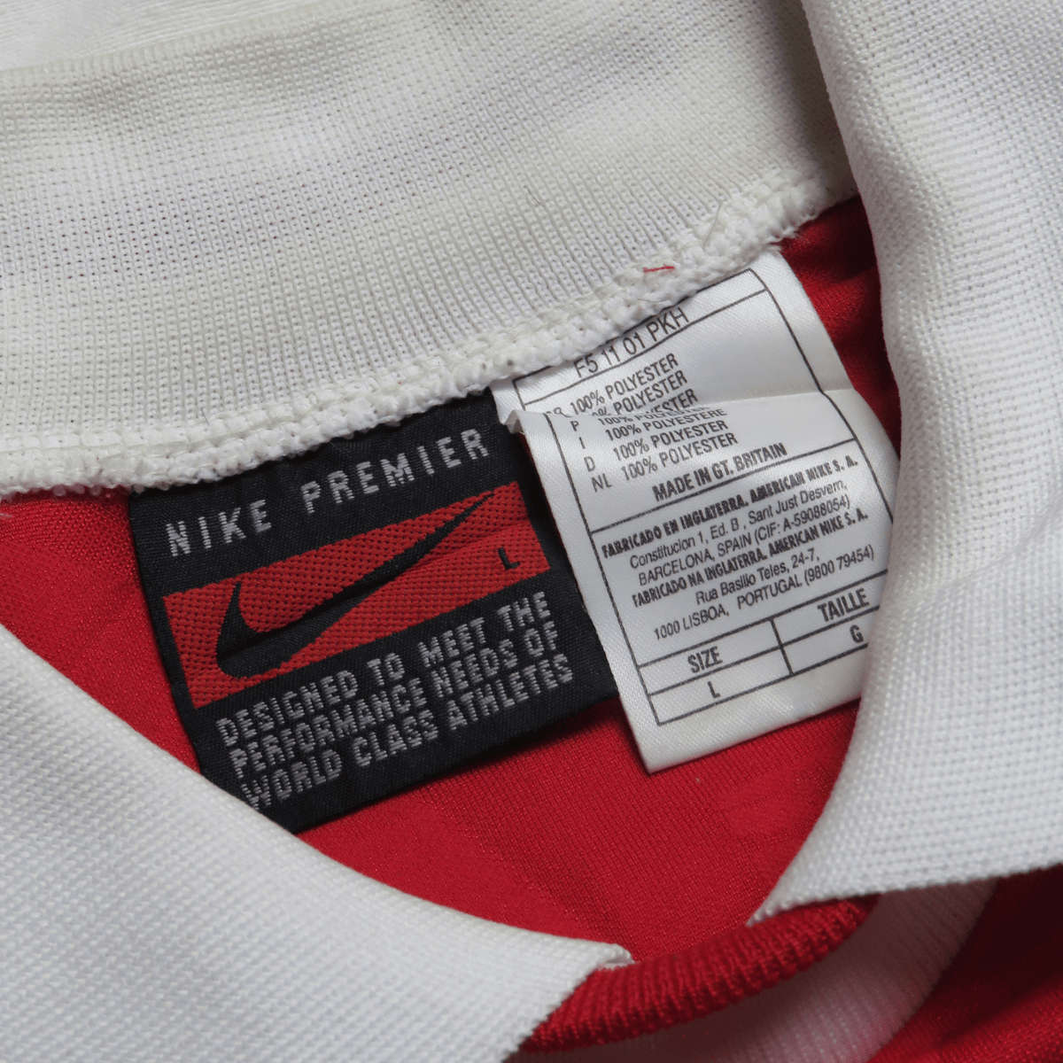 Vintage Arsenal 1994-1996 Home football shirt with Bergkamp 10 print, size L | Nostalgic Football Shirts