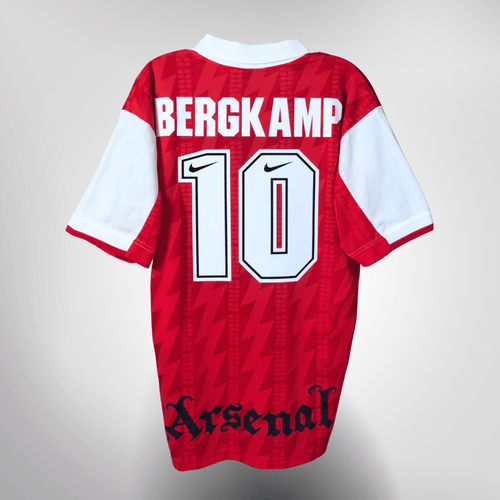 Vintage Arsenal 1994-1996 Home football shirt with Bergkamp 10 print, size L | Nostalgic Football Shirts