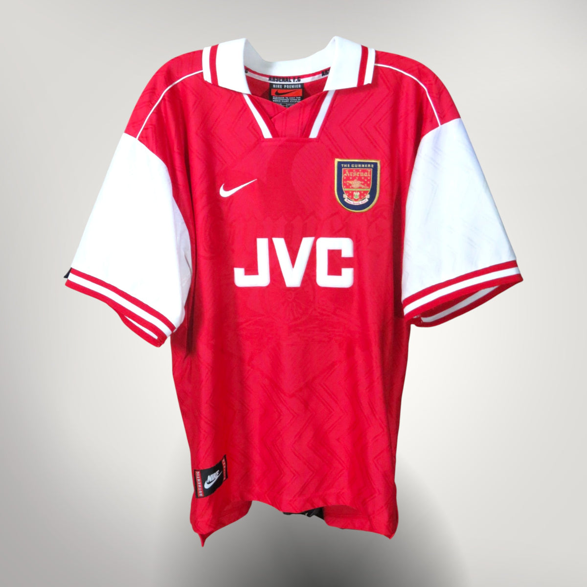 Authentic Nike Arsenal 1996-1998 Home shirt, Bergkamp 10 on the back, size XL | Nostalgic Football Shirts