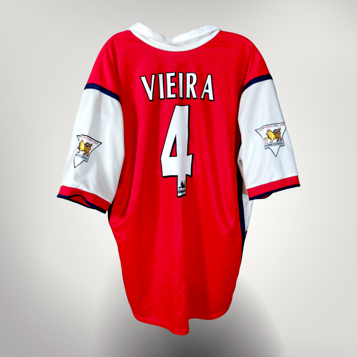 Vintage Arsenal 1998-1999 Home football shirt with Vieira 4 print, size XL | Nostalgic Football Shirts