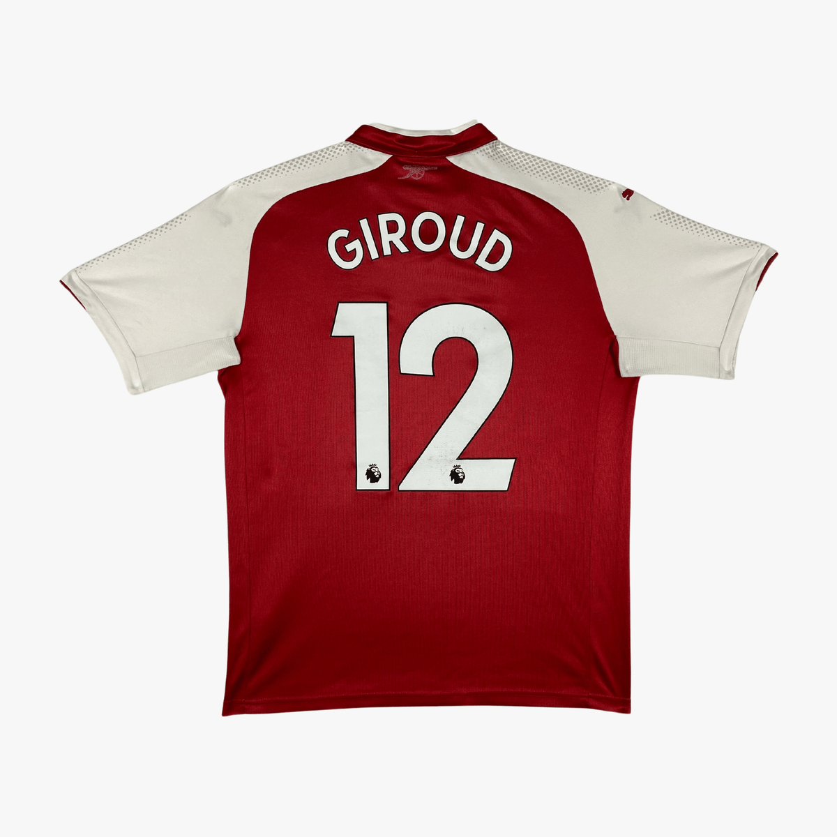 Vintage Arsenal 2017-2018 Home football shirt with Giroud 12 print, size S, product code 751521 | Nostalgic Football Shirts