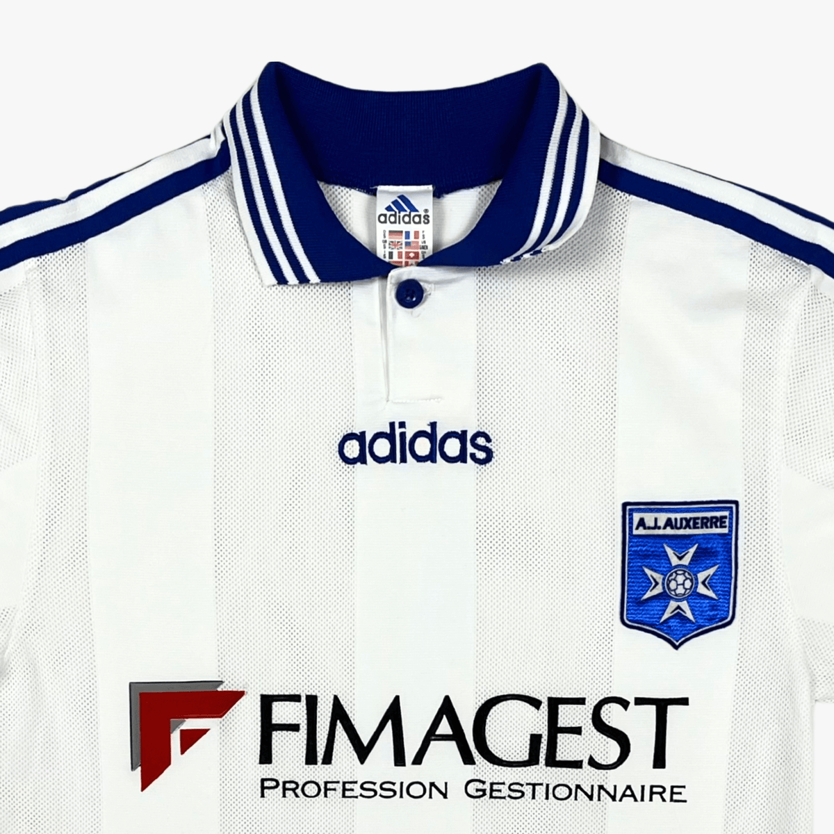 Authentic Adidas Auxerre 1997-1998 Home shirt, size S | Nostalgic Football Shirts