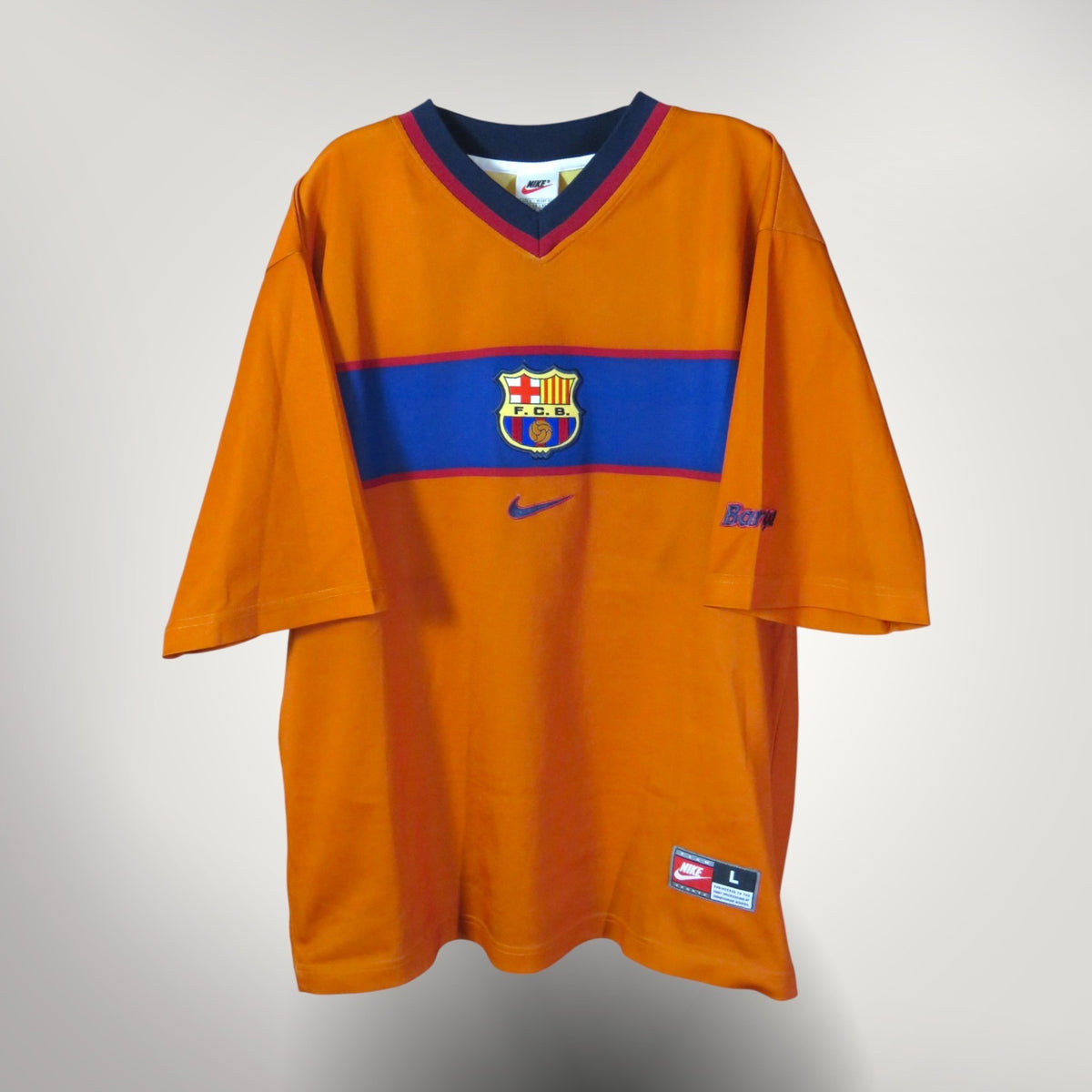 Authentic Nike Barcelona 1998-1999 Away shirt, Guardiola 4 on the back, size L | Nostalgic Football Shirts